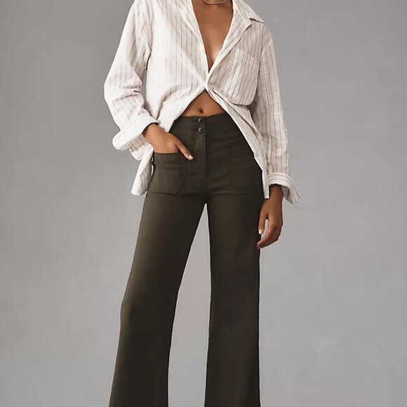 Anthropologie Pants - Anthropologie The Junie High Rise Flare Pants by Maeve: Magic Fabric Edition Gre